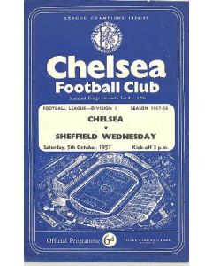 Chelsea v Sheffield Wednesday official programme 05/10/1957