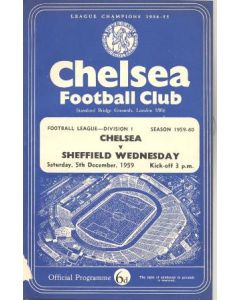 Chelsea v Sheffield Wednesday official programme 05/12/1959