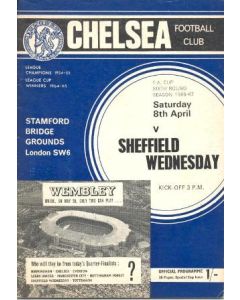 Chelsea v Sheffield Wednesday official programme 08/04/1967 F.A. Cup