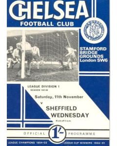 Chelsea v Sheffield Wednesday official programme 11/11/1967