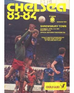 Chelsea v Shrewsbury Town official programme 21/04/1984 Canon League