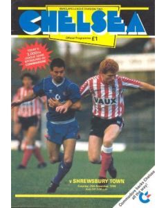 Chelsea v Shrewsbury Town official programme 26/11/1988