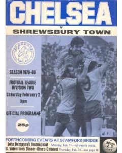 Chelsea v Shrewsbury Town official programme 02/02/1980