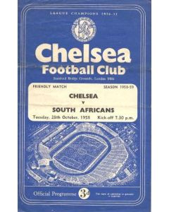 Chelsea v South Africans official programme 28/10/1958