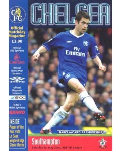 Chelsea v Southampton official programme 01/05/2004 Premier League
