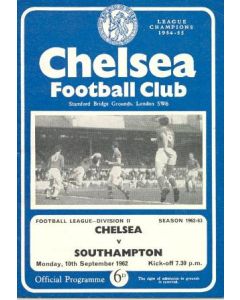Chelsea v Southampton official programme 10/09/1962