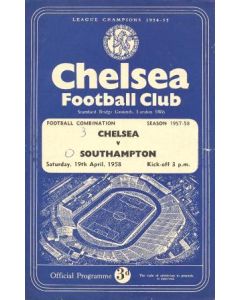 Chelsea v Southampton official programme 19/04/1958
