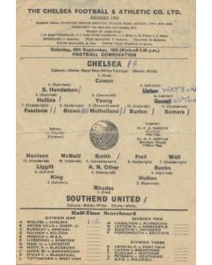 Chelsea v Southend United official programme 28/09/1963