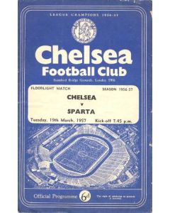 Chelsea v Sparta official programme 19/03/1957