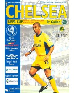 Chelsea v St. Galen, Switzerland official programme 14/09/2000 UEFA Cup