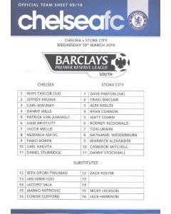 Chelsea v Stoke City official programme 10/03/2010