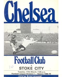 Chelsea v Stoke City official programme 17/03/1970 Football League, token missing and hence half price