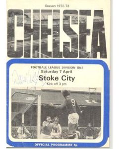 Chelsea v Stoke City official programme 07/04/1973 signed by David Webb