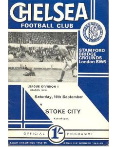 Chelsea v Stoke City official programme 16/09/1967