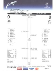 Chelsea v Stuttgart Full Time Report 09/03/2004 Champions League