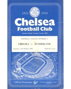Chelsea v Sunderland official programme 03/10/1953