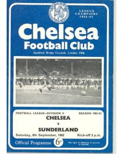 Chelsea v Sunderland official programme 08/09/1962 League