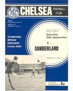 Chelsea v Sunderland official programme 10/09/1966