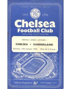 Chelsea v Sunderland official programme 14/01/1956