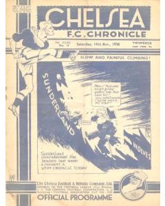 Chelsea v Sunderland official programme 14/11/1936