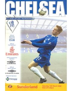 Chelsea v Sunderland official programme 16/03/2002 Premier League