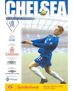 Chelsea v Sunderland official programme 16/03/2002 Premier League