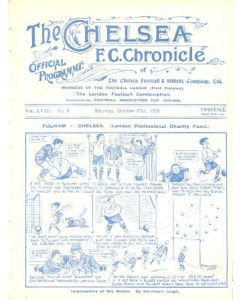 Chelsea v Sunderland official programme 21/10/1922