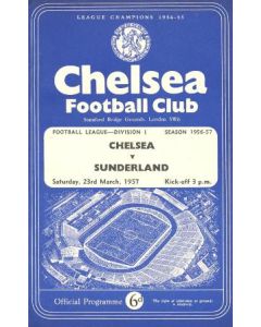 Chelsea v Sunderland official programme 23/03/1957