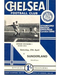 Chelsea v Sunderland official programme 27/04/1968