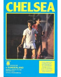 Chelsea v Sunderland official programme 27/08/1984