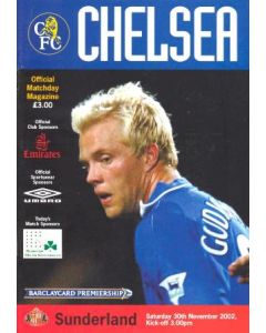 Chelsea v Sunderland official programme 30/11/2002