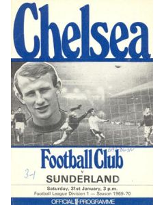 Chelsea v Sunderland official programme 31/01/1970 Football League, token missing and hence half price
