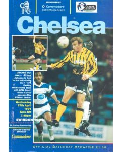 Chelsea v Swindon Town official programme 27/04/1994
