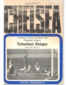 Chelsea v Tottenham Hotspur official programme 03/04/1973