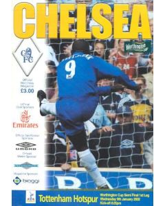 Chelsea v Tottenham Hotspur official programme 09/01/2002 League Cup