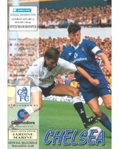 Chelsea v Tottenham Hotspur official programme 11/01/1992