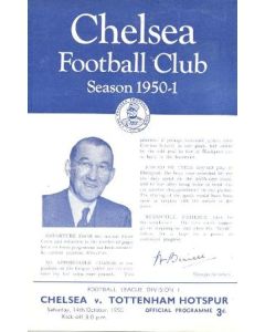 Chelsea v Tottenham Hotspur official programme 14/10/1950