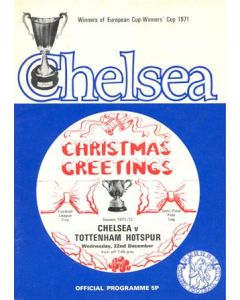 Chelsea v Tottenham Hotspur official programme 22/12/1971 Football League, token missing and hence half price