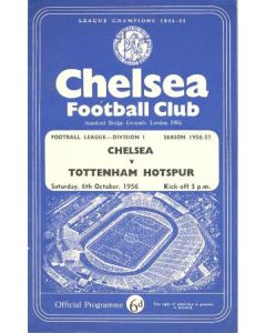 Chelsea v Tottenham Hotspur official programme 06/10/1956
