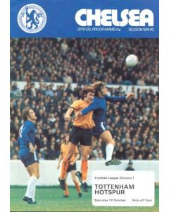 Chelsea v Tottenham Hotspur official programme 12/10/1974