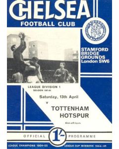 Chelsea v Tottenham Hotspur official programme 13/04/1968