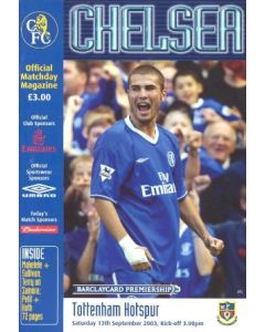 Chelsea v Tottenham Hotspur official programme 13/09/2003 Premier League