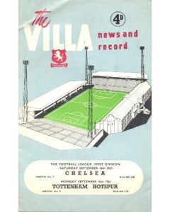 Chelsea v Tottenham Hotspur Villa News and Record official programme 16/09/1963