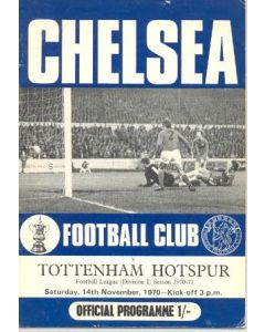 Chelsea v Tottenham Hotspur official programme 14/11/1970