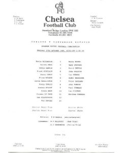 Chelsea v Tottenham Hotspur official programme 17/10/1989 Reserves
