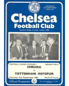 Chelsea v Tottenham Hotspur official programme 21/09/1963