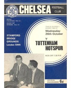 Chelsea v Tottenham Hotspur official programme 26/10/1966 Football League