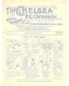 Chelsea v Tottenham Hotspur official programme 27/08/1923