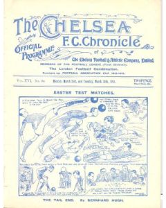 Chelsea Reserves v Tottenham Hotspur Reserves andChelsea v Aston Villa official programme 29/03/1921