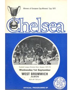 Chelsea v West Bromwich Albion official programme 01/09/1971 Football League, token missing and hence half price